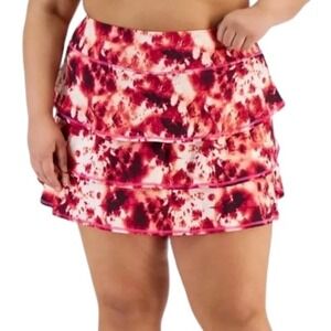 Ideology Women’s Tie Dye Flounce Active Skort Pink Shock Size 3X